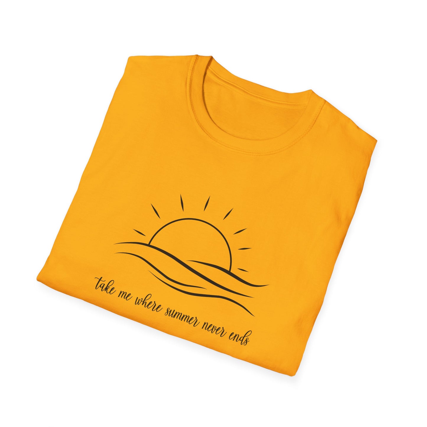 Sunshine Tshirt, Take me where Summer Never Ends T-shirt, Retro Sunset Beach Tee, Positive Vibes Shirt, Gift For Her, Minimalist Sun Top
