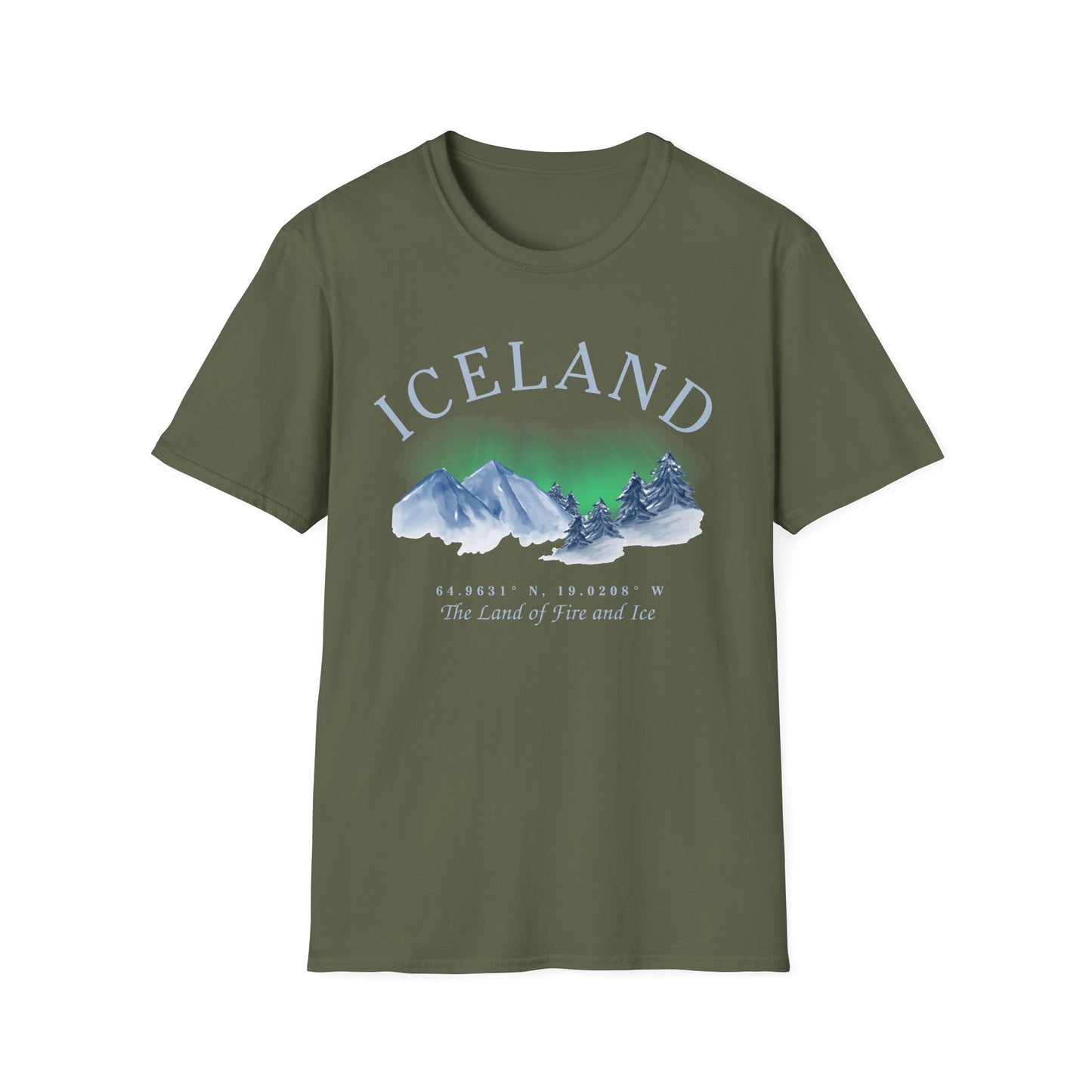 Iceland Souvenir T-Shirt, Northern Lights Shirt, The Land Of Fire and Ice Tee, Iceland Travel Gift, Adventure Shirt, Nordic Landscape Tee