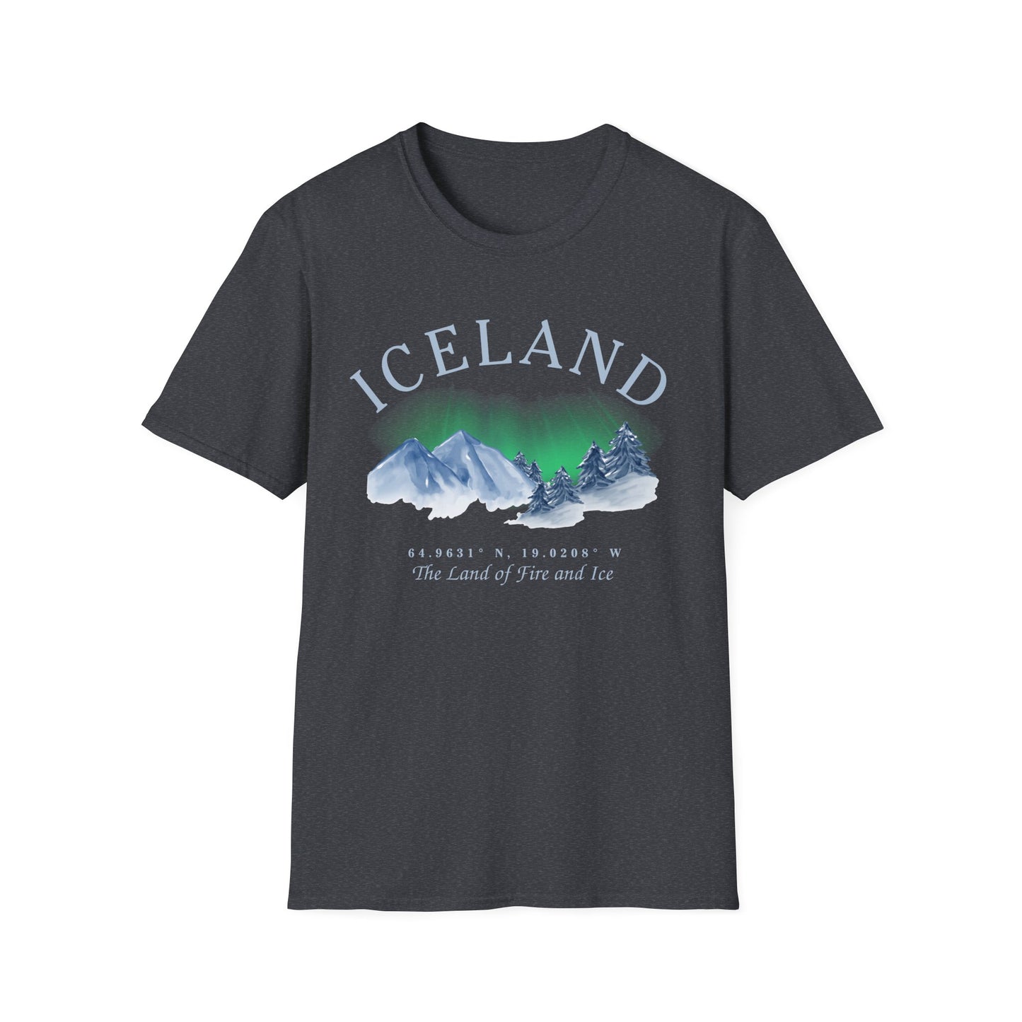 Iceland Souvenir T-Shirt, Northern Lights Shirt, The Land Of Fire and Ice Tee, Iceland Travel Gift, Adventure Shirt, Nordic Landscape Tee