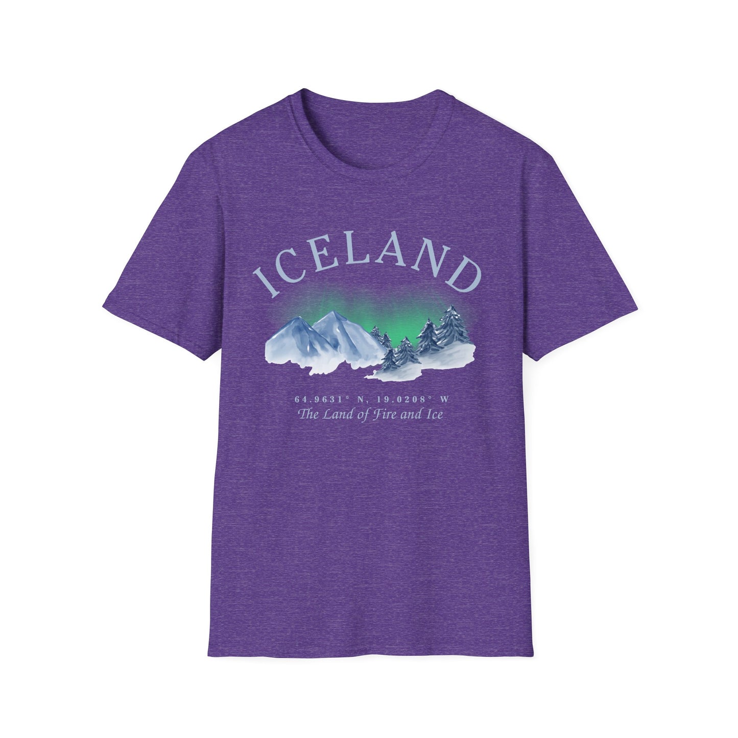 Iceland Souvenir T-Shirt, Northern Lights Shirt, The Land Of Fire and Ice Tee, Iceland Travel Gift, Adventure Shirt, Nordic Landscape Tee