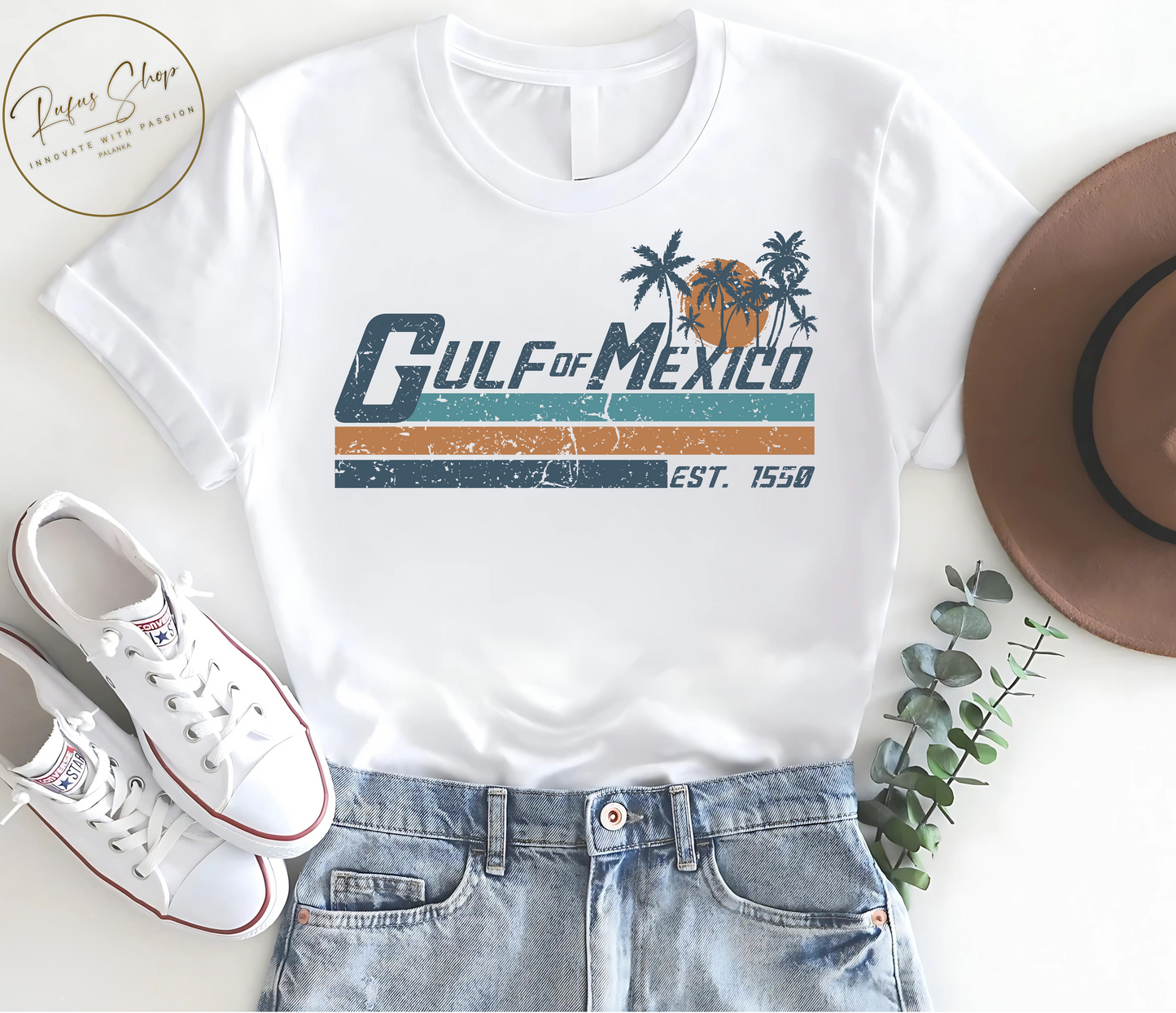 Gulf of Mexico Sunset T-Shirt, Gulf of Mexico, Forever, Retro, Vintage, Beach, Mexico, Unisex