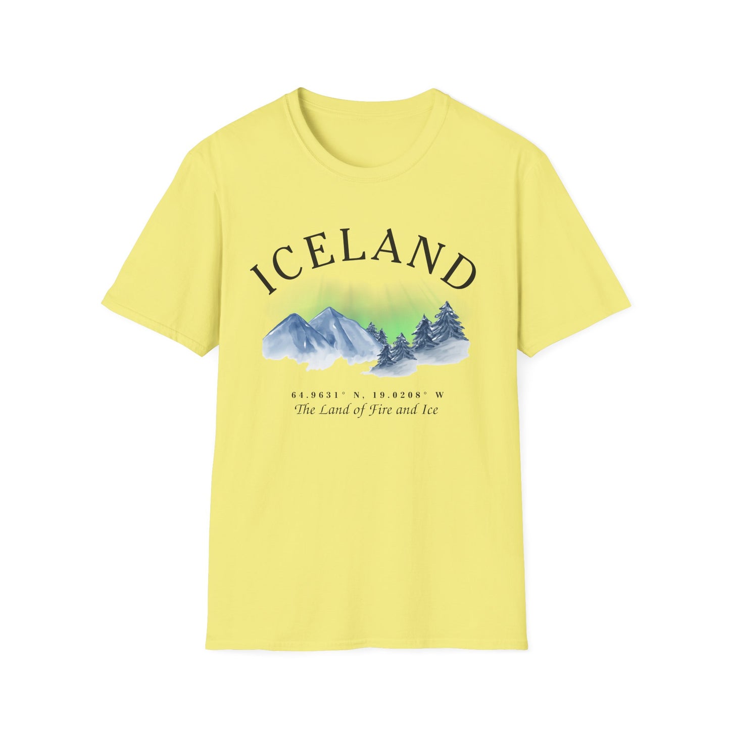 Iceland Souvenir T-Shirt, Northern Lights Shirt, The Land Of Fire and Ice Tee, Iceland Travel Gift, Adventure Shirt, Nordic Landscape Tee