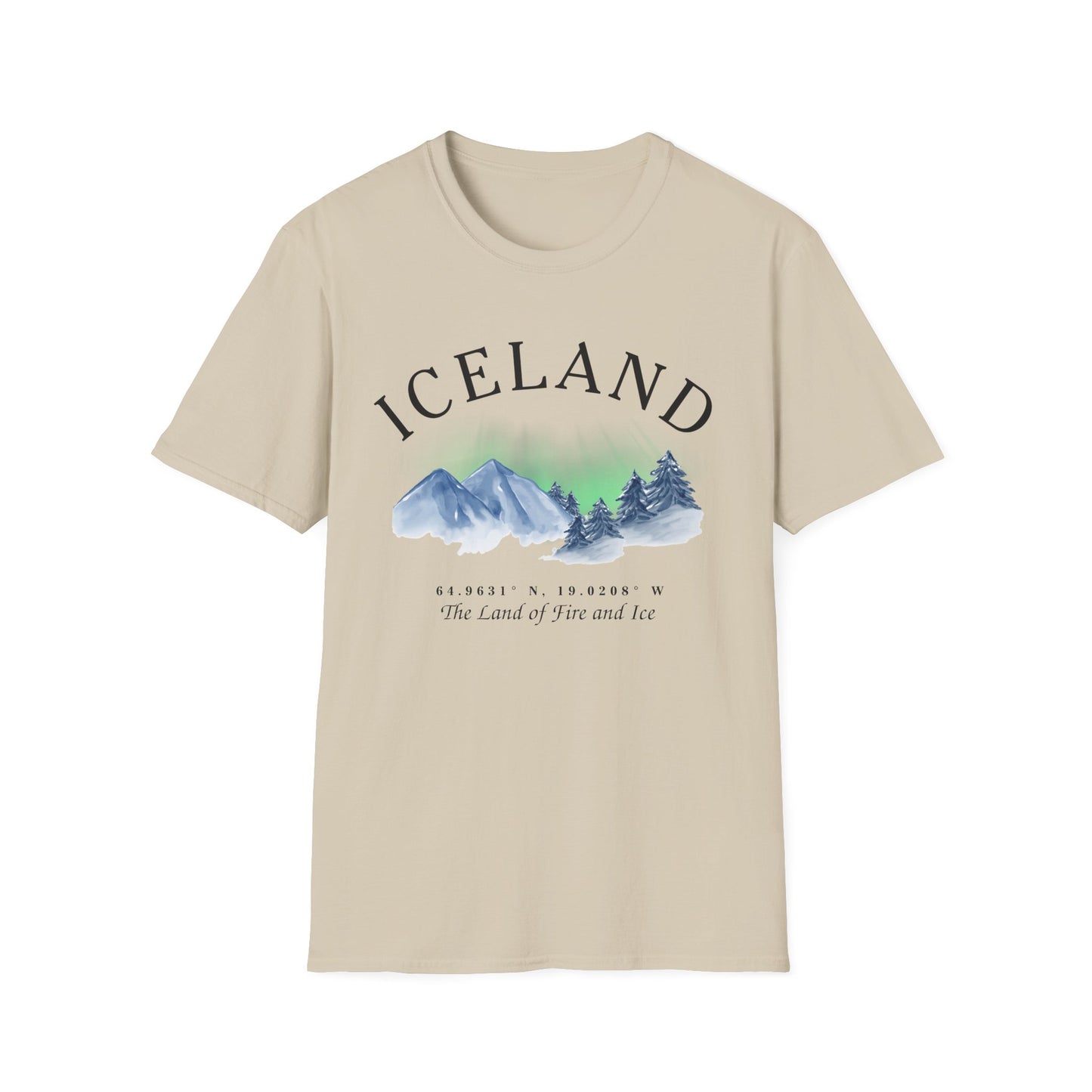 Iceland Souvenir T-Shirt, Northern Lights Shirt, The Land Of Fire and Ice Tee, Iceland Travel Gift, Adventure Shirt, Nordic Landscape Tee