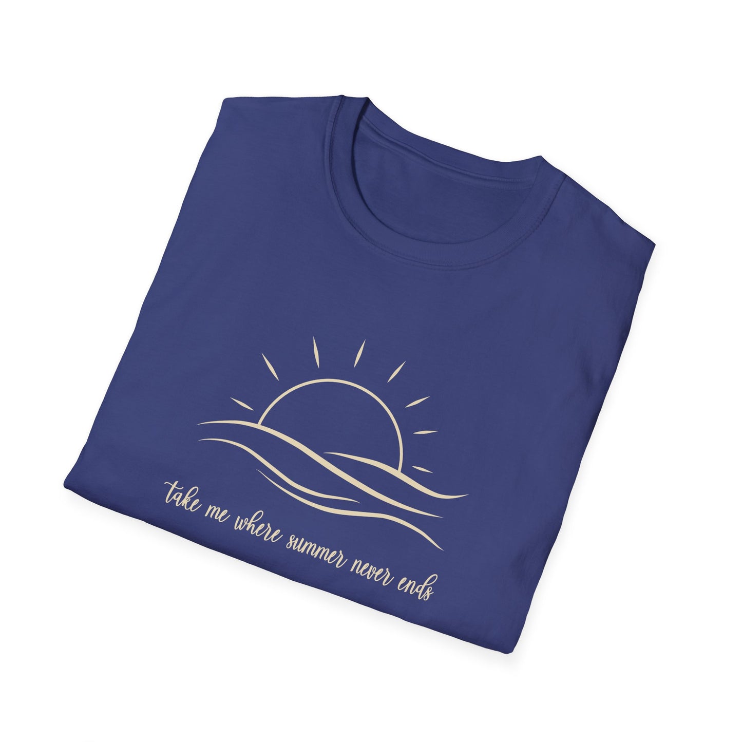 Sunshine Tshirt, Take me where Summer Never Ends T-shirt, Retro Sunset Beach Tee, Positive Vibes Shirt, Gift For Her, Minimalist Sun Top
