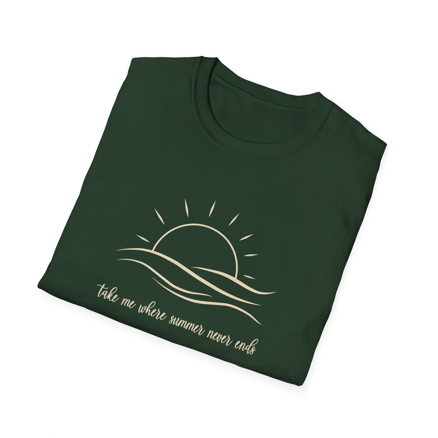 Sunshine Tshirt, Take me where Summer Never Ends T-shirt, Retro Sunset Beach Tee, Positive Vibes Shirt, Gift For Her, Minimalist Sun Top