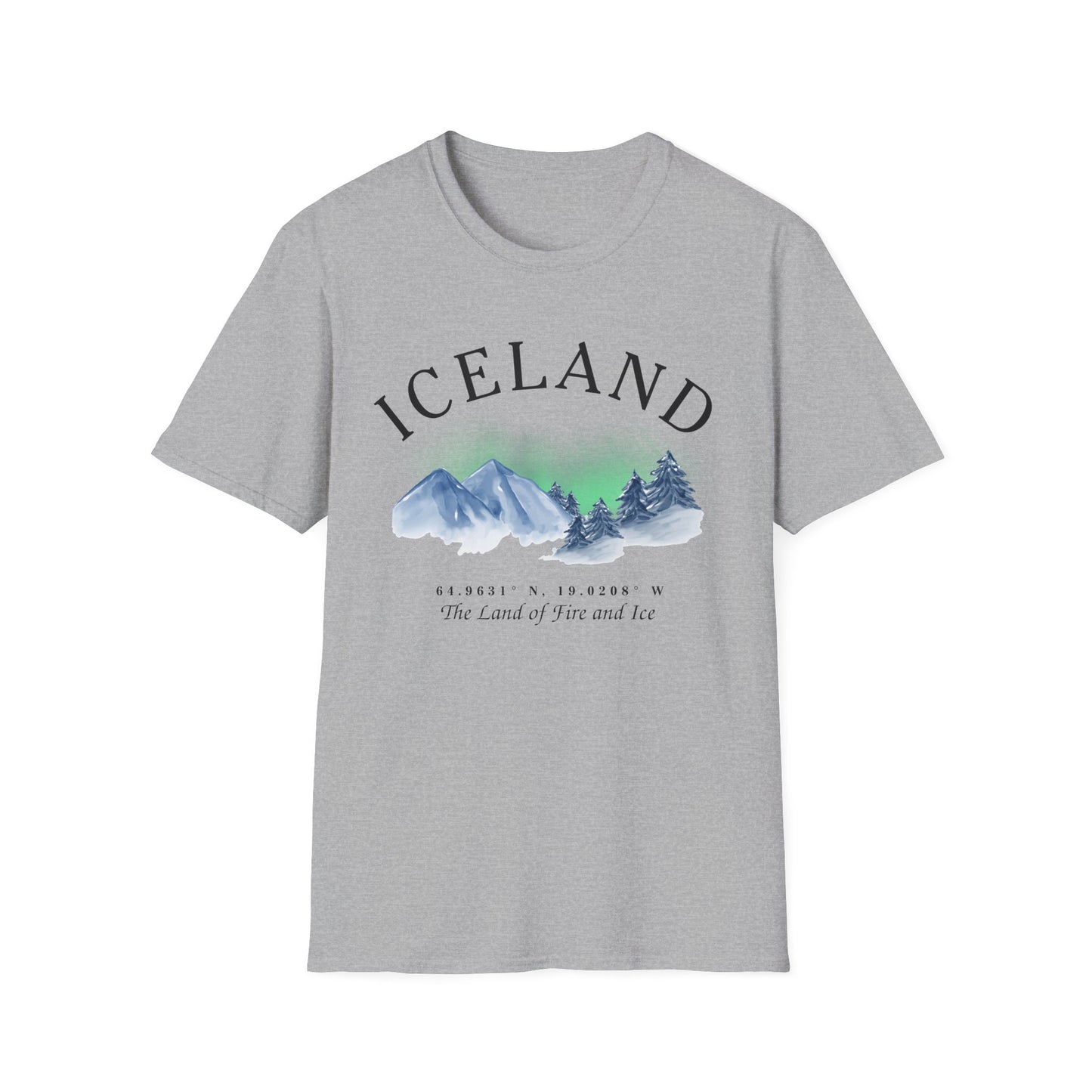 Iceland Souvenir T-Shirt, Northern Lights Shirt, The Land Of Fire and Ice Tee, Iceland Travel Gift, Adventure Shirt, Nordic Landscape Tee