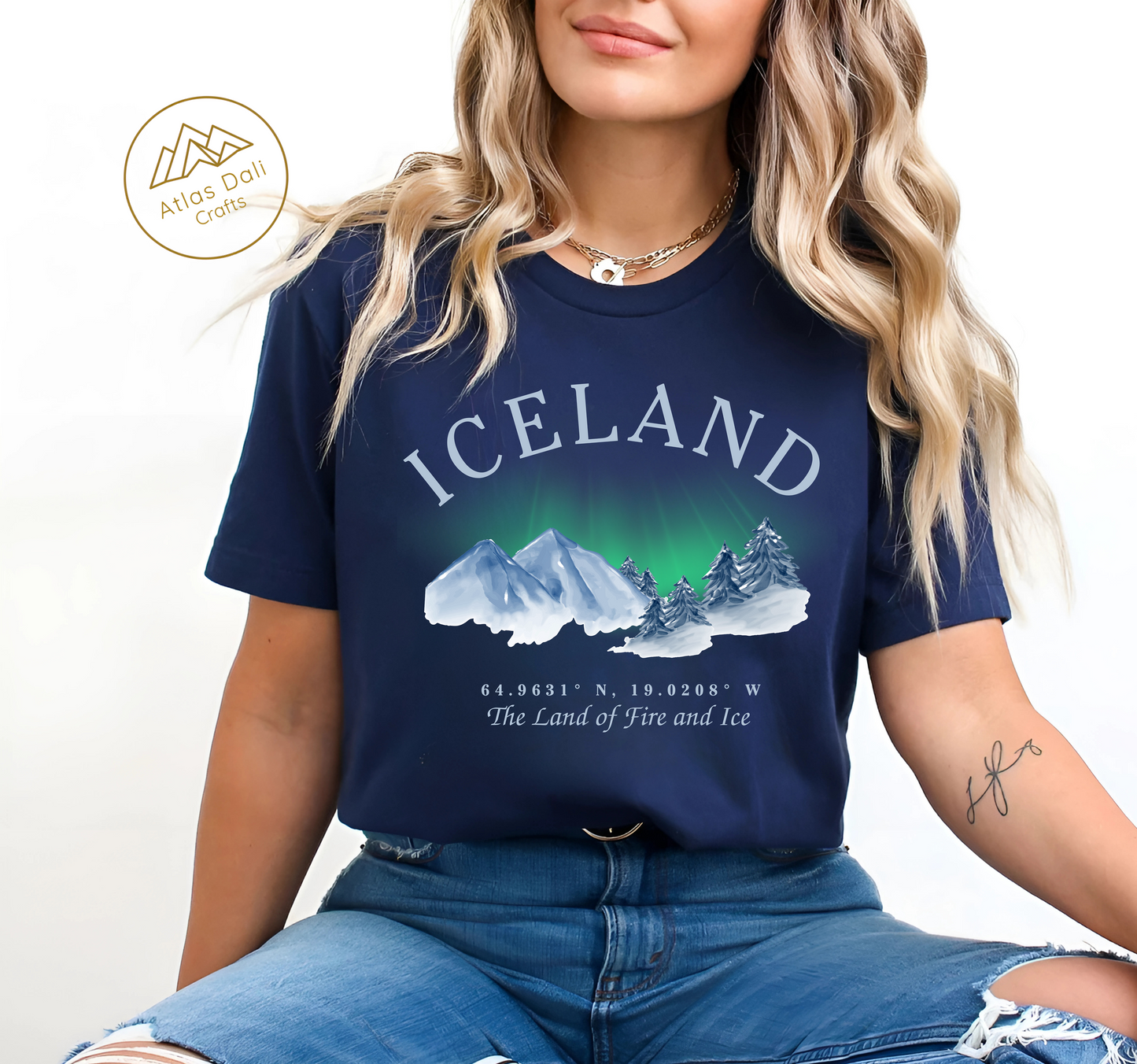 Iceland Souvenir T-Shirt, Northern Lights Shirt, The Land Of Fire and Ice Tee, Iceland Travel Gift, Adventure Shirt, Nordic Landscape Tee