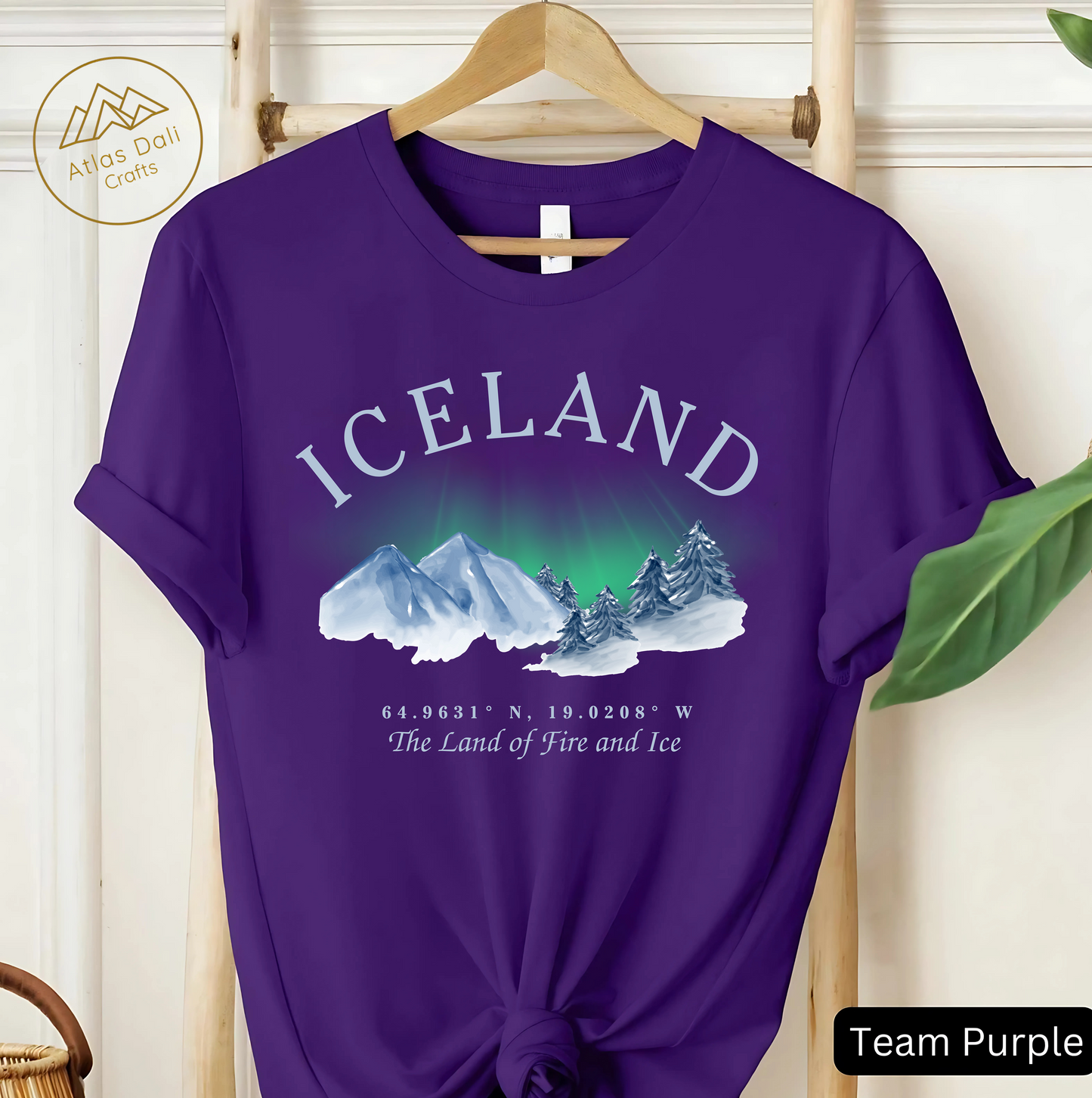 Iceland Souvenir T-Shirt, Northern Lights Shirt, The Land Of Fire and Ice Tee, Iceland Travel Gift, Adventure Shirt, Nordic Landscape Tee