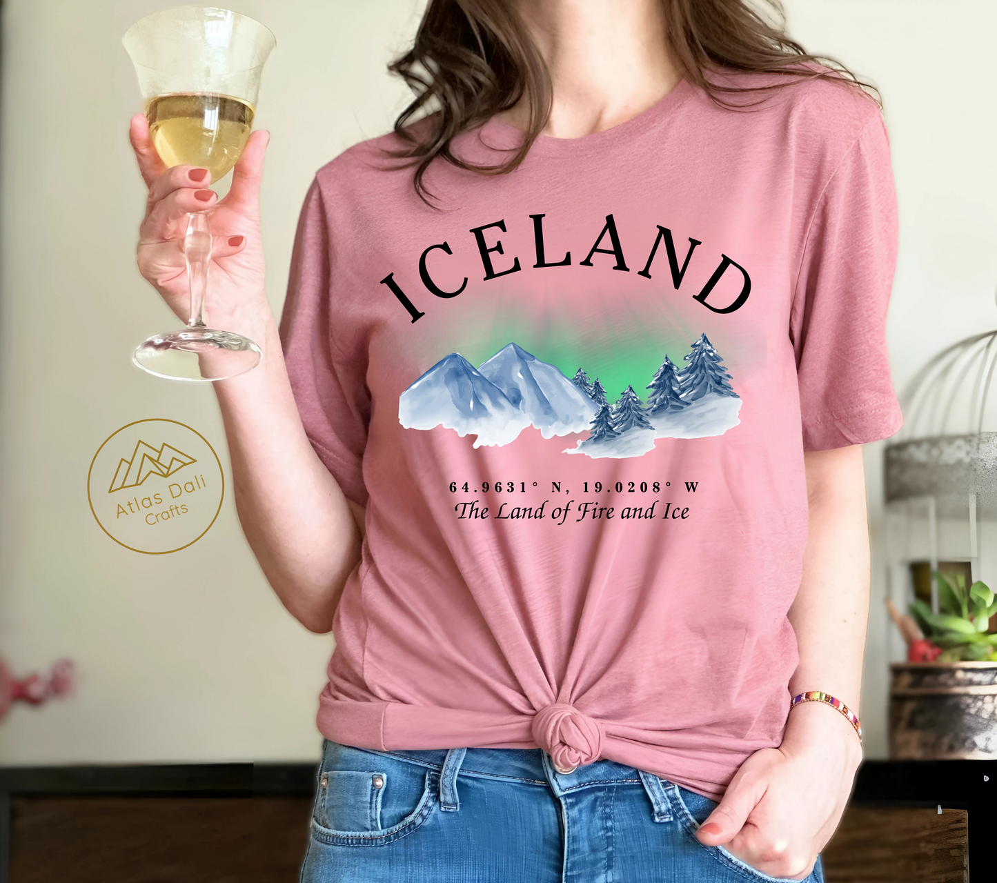 Iceland Souvenir T-Shirt, Northern Lights Shirt, The Land Of Fire and Ice Tee, Iceland Travel Gift, Adventure Shirt, Nordic Landscape Tee