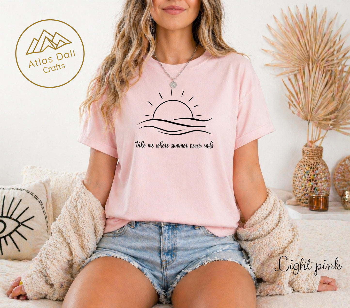 Sunshine Tshirt, Take me where Summer Never Ends T-shirt, Retro Sunset Beach Tee, Positive Vibes Shirt, Gift For Her, Minimalist Sun Top